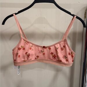 Free People Floral Pink Bralette Size S NWOT